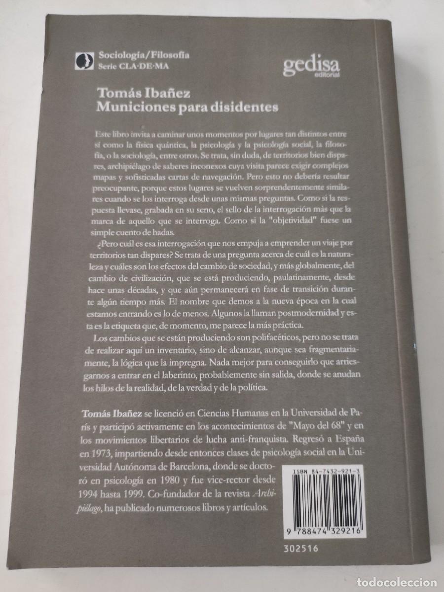 Libros de segunda mano: Municiones para disidentes. Tomas Ib&aacute;&ntilde;ez - Foto 2