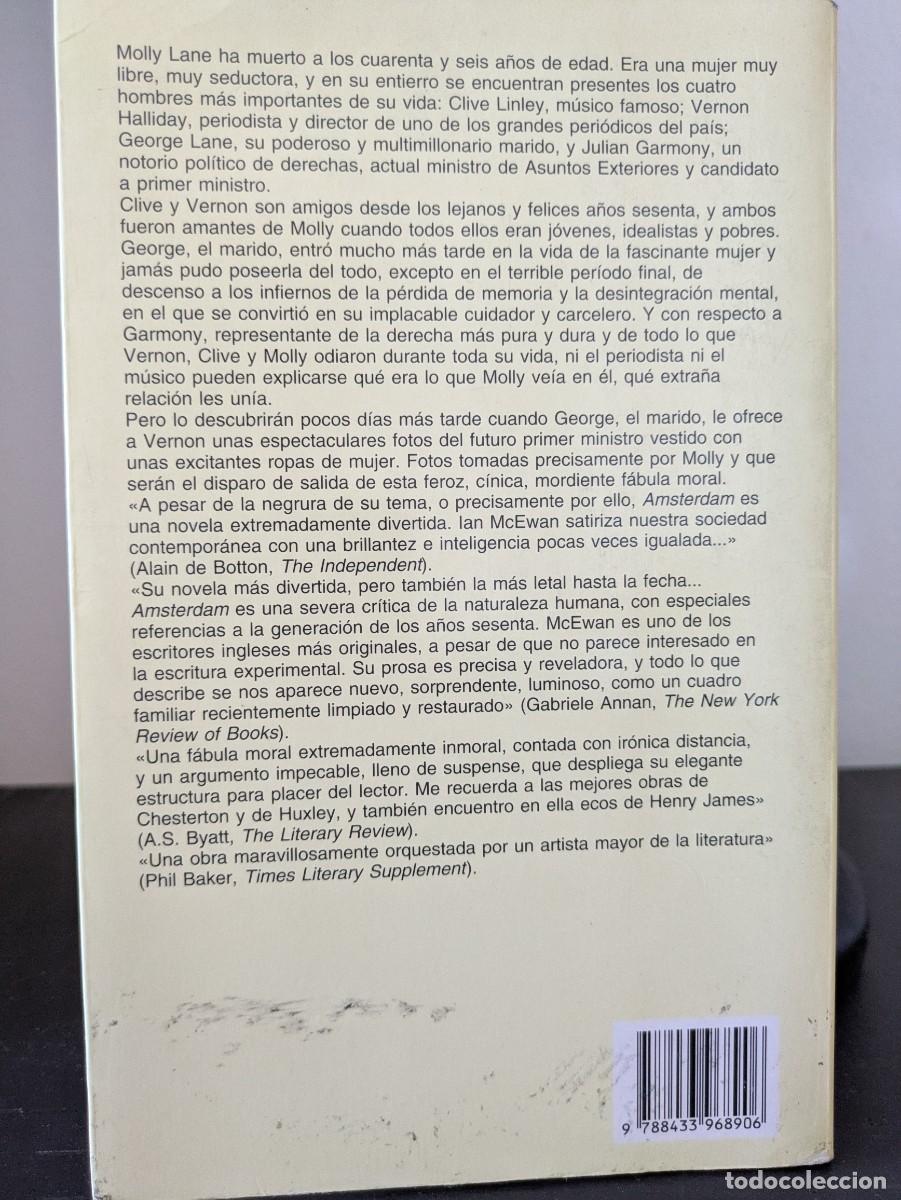 Libros de segunda mano: IAN MCEWAN - AMSTERDAM (ANAGRAMA, 2000). 1&ordf; ED. JES&Uacute;S ZULAIKA - Foto 2