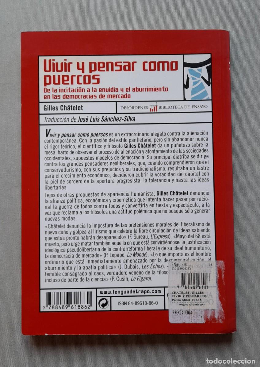 Libros de segunda mano: Vivir y pensar como puercos - Foto 2