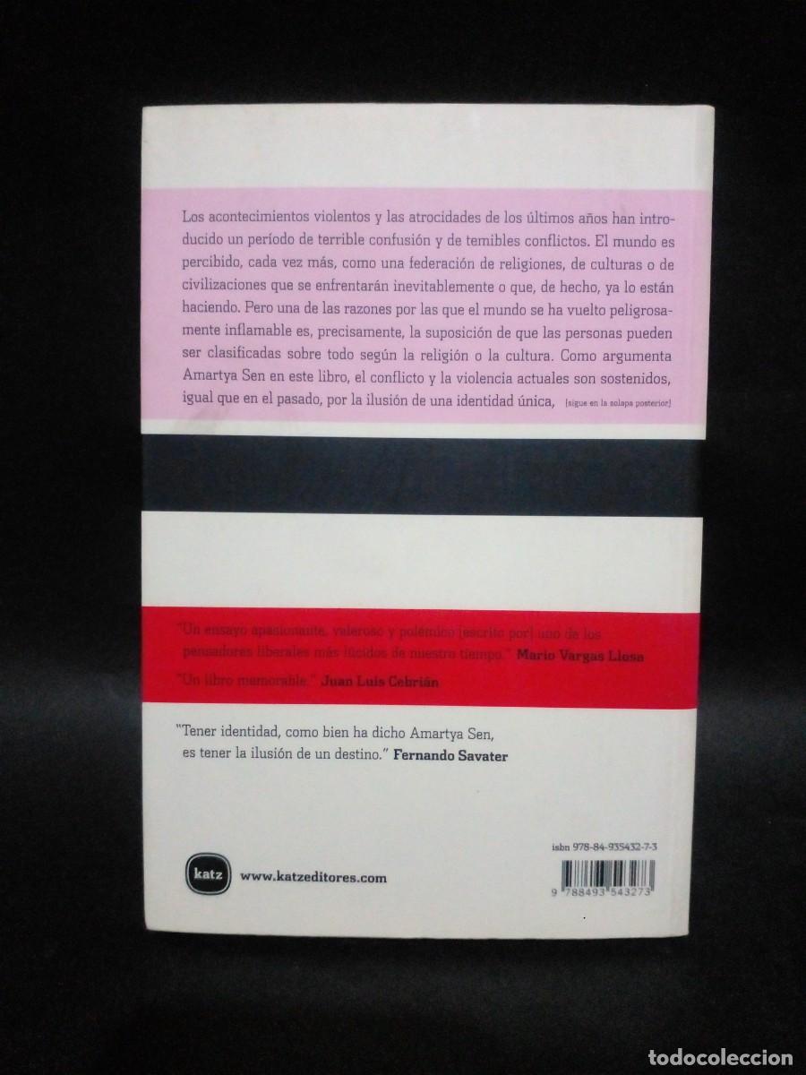 Libros de segunda mano: AMARTYA SEN - IDENTIDAD Y VIOLENCIA - 2008 - Foto 4