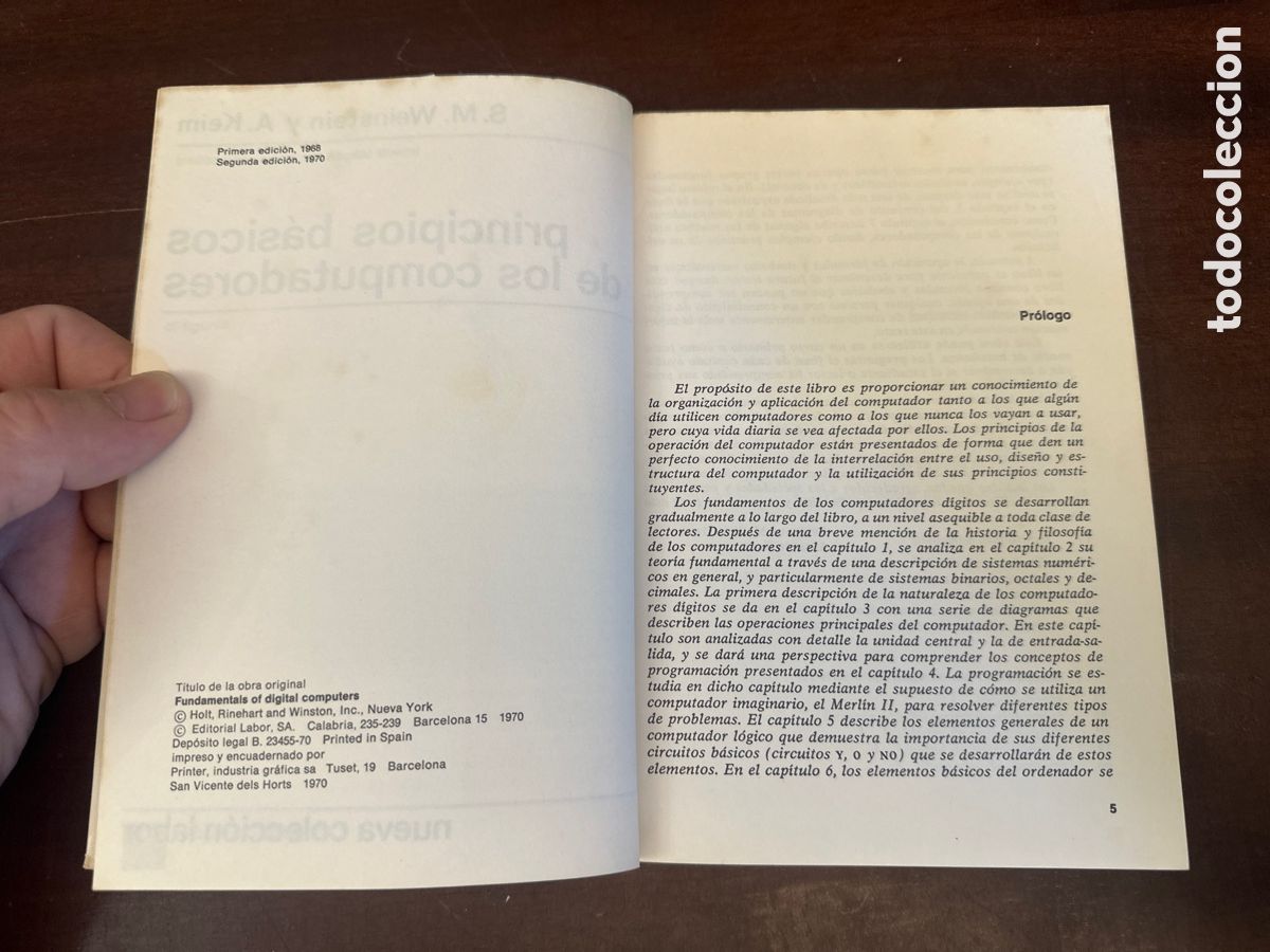 Libros de segunda mano: PRINCIPIOS B&Aacute;SICOS DE LOS COMPUTADORES, S.M.WEINSTEIN Y A.KEIM, NUEVA COLECCI&Oacute;N LABOR - Foto 3