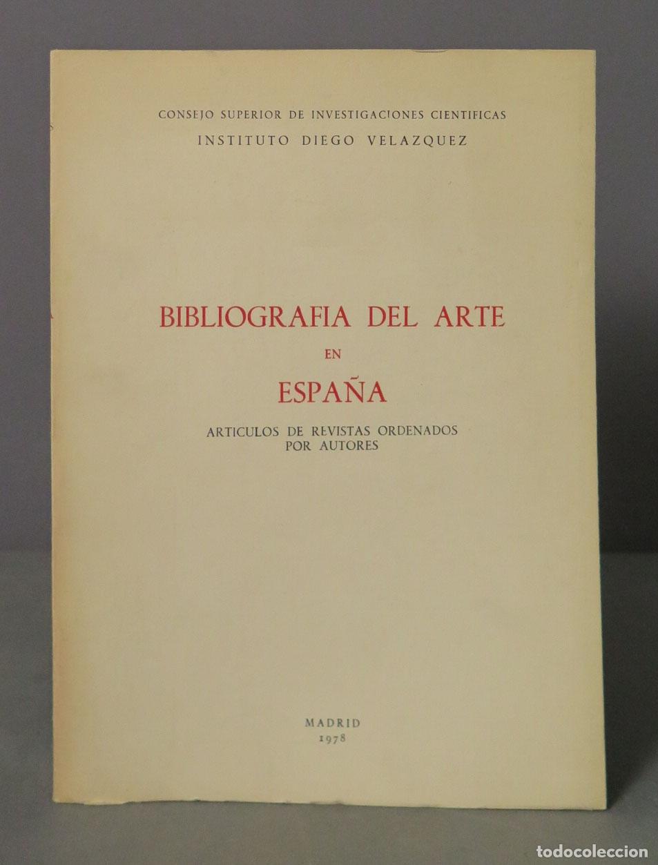 Second hand books: BIBLIOGRAFIA DEL ARTE EN ESPA&Ntilde;A 1978