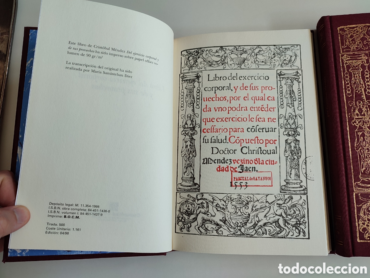 Libros de segunda mano: Crist&oacute;bal M&eacute;ndez. Libro del ejercicio corporal y de sus provechos. Ja&eacute;n, 1553. Facs&iacute;mil y estudio. - Foto 4