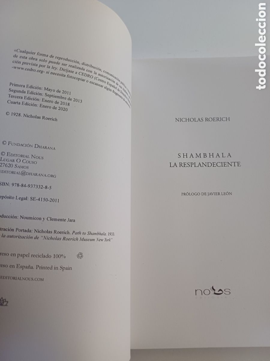 Libros de segunda mano: Shambhala la resplandeciente Nicholas Roerich 2020 - Foto 3