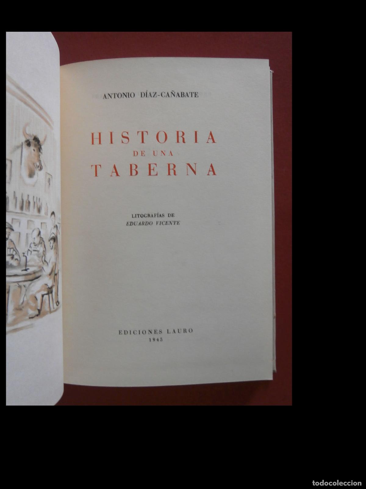 Libros de segunda mano: Historia de una Taberna. Antonio D&iacute;az-Ca&ntilde;abate - Foto 1
