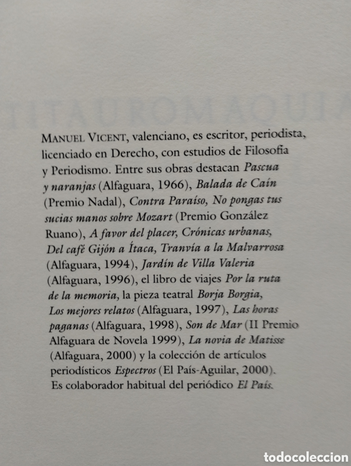Libros de segunda mano: ANTITAUROMAQUIA, MANUEL VICENT - Foto 3