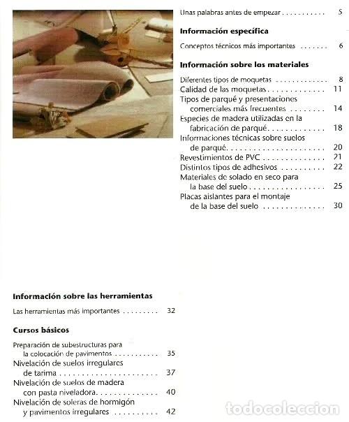Libros de segunda mano: �F1390 - COMO COLOCAR SUELOS DE MOQUETA. PARQUE. PVC. - Foto 9