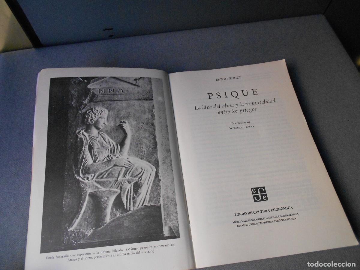 Libros de segunda mano: PSIQUE. LA IDEA DEL ALMA Y LA INMORTALIDAD ENTRE LOS GRIEGOS - Foto 2