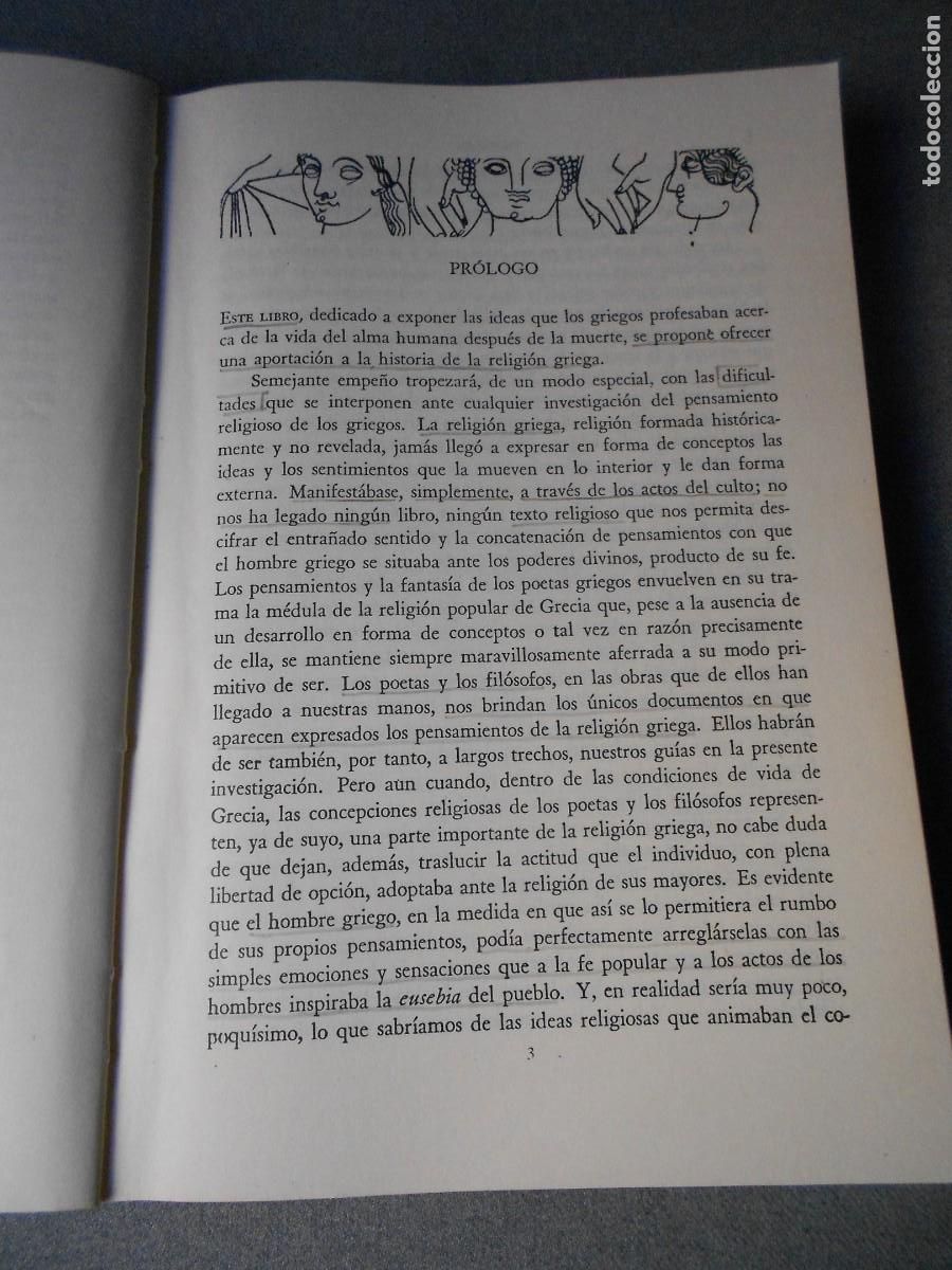 Libros de segunda mano: PSIQUE. LA IDEA DEL ALMA Y LA INMORTALIDAD ENTRE LOS GRIEGOS - Foto 4