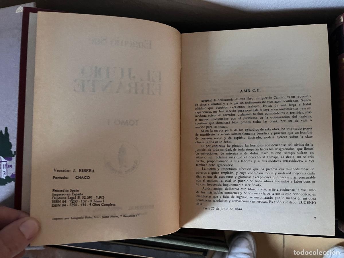 Libros de segunda mano: El judio errante COMPLETA Dos tomos, E. Sue, Ed. Petronio, 1973. - Foto 5