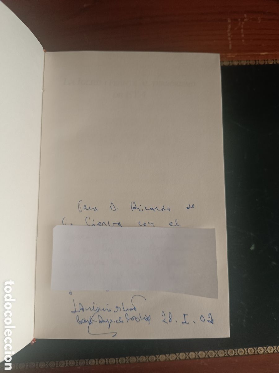 Libros de segunda mano: AUTOGRAFO DEDICATORIA Y FIRMA DE ROUCO VARELA A RICARDO DE LA CIERVA IGLESIA FRENTE TERRORISMO ETA