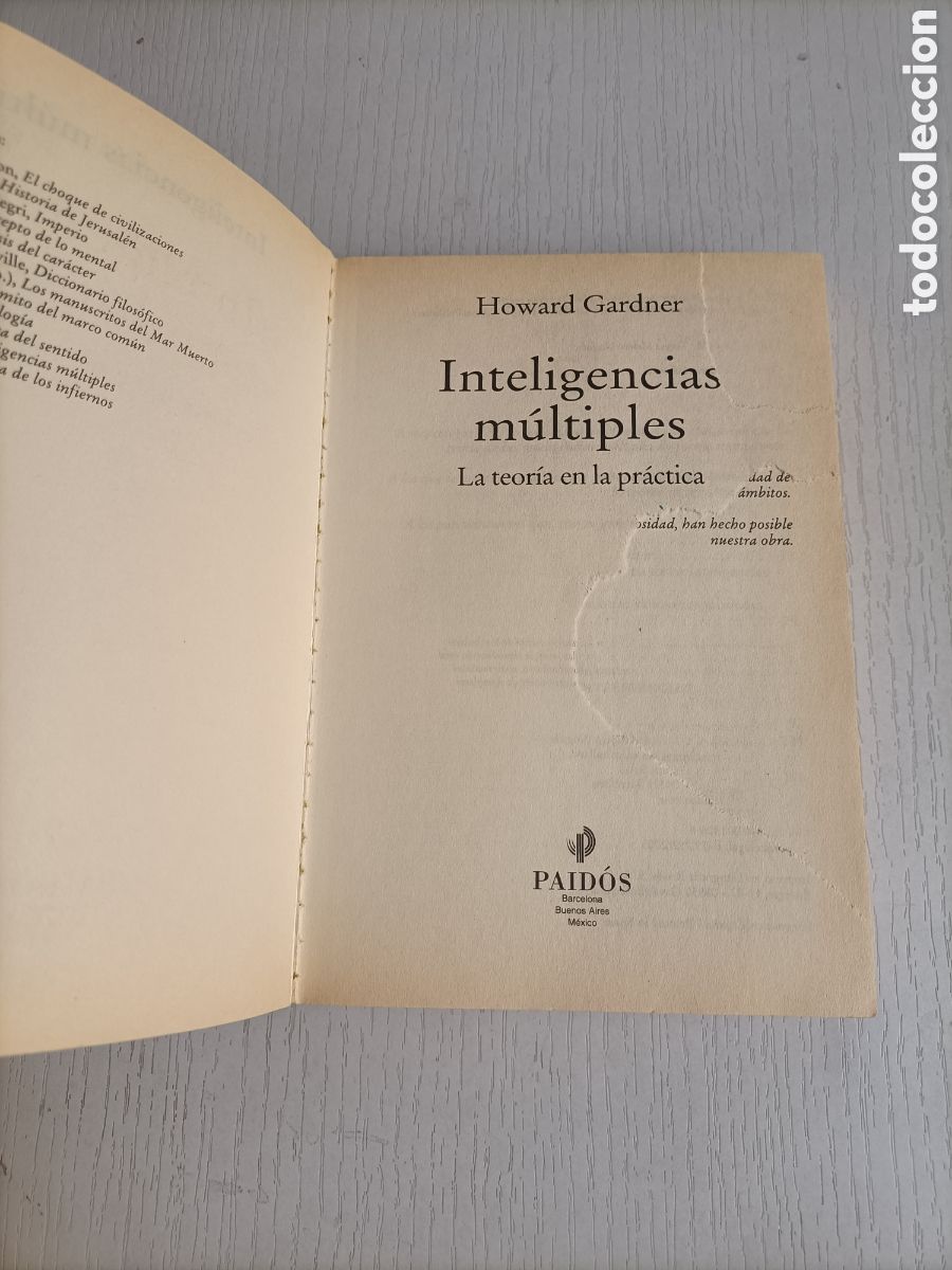 Libros de segunda mano: Inteligencias m&uacute;ltiples. La teor&iacute;a de la pr&aacute;ctica Howard Gardner - Foto 6