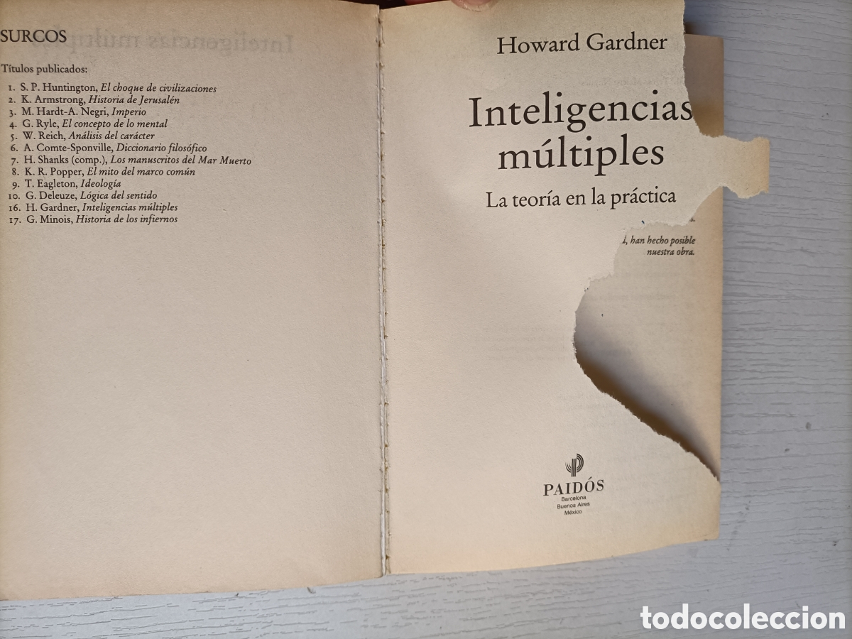 Libros de segunda mano: Inteligencias m&uacute;ltiples. La teor&iacute;a de la pr&aacute;ctica Howard Gardner - Foto 7