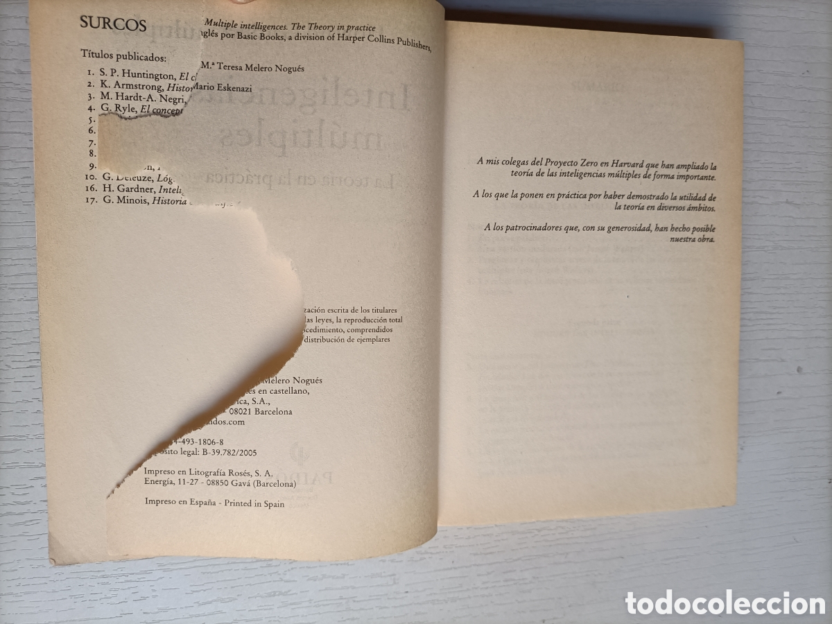 Libros de segunda mano: Inteligencias m&uacute;ltiples. La teor&iacute;a de la pr&aacute;ctica Howard Gardner - Foto 8