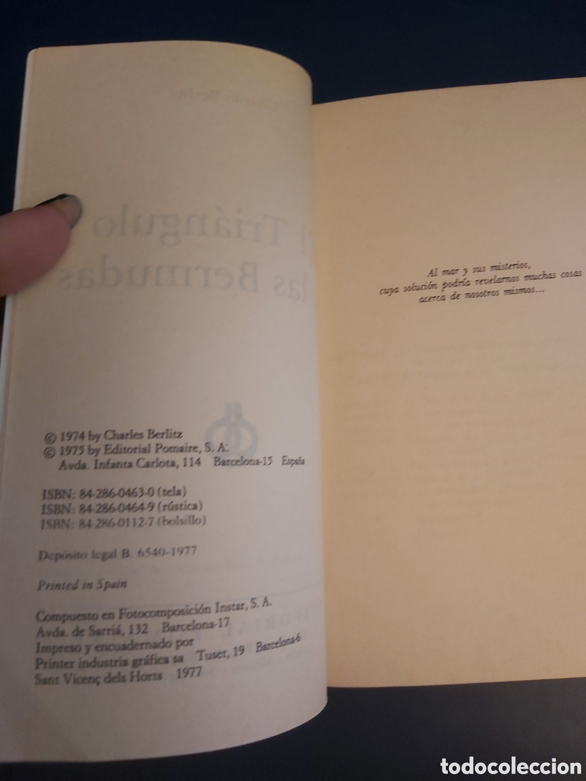 Libros de segunda mano: EL TRI&Aacute;NGULO DE LAS BERMUDAS CHARLES BERLITZ POMAIRE 1977 - Foto 4