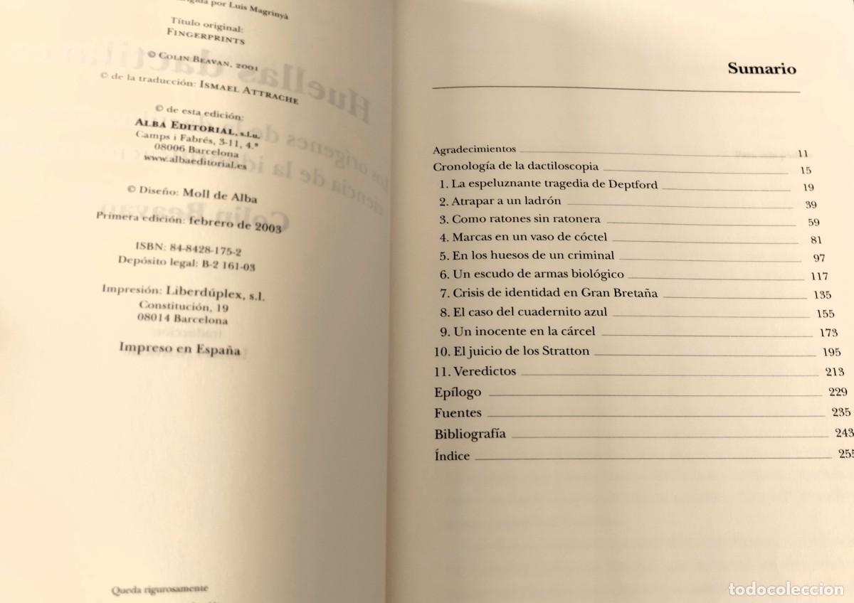 Libros de segunda mano: Colin Beavan, Huellas dactilares, Alba editorial, 2003, - Foto 3
