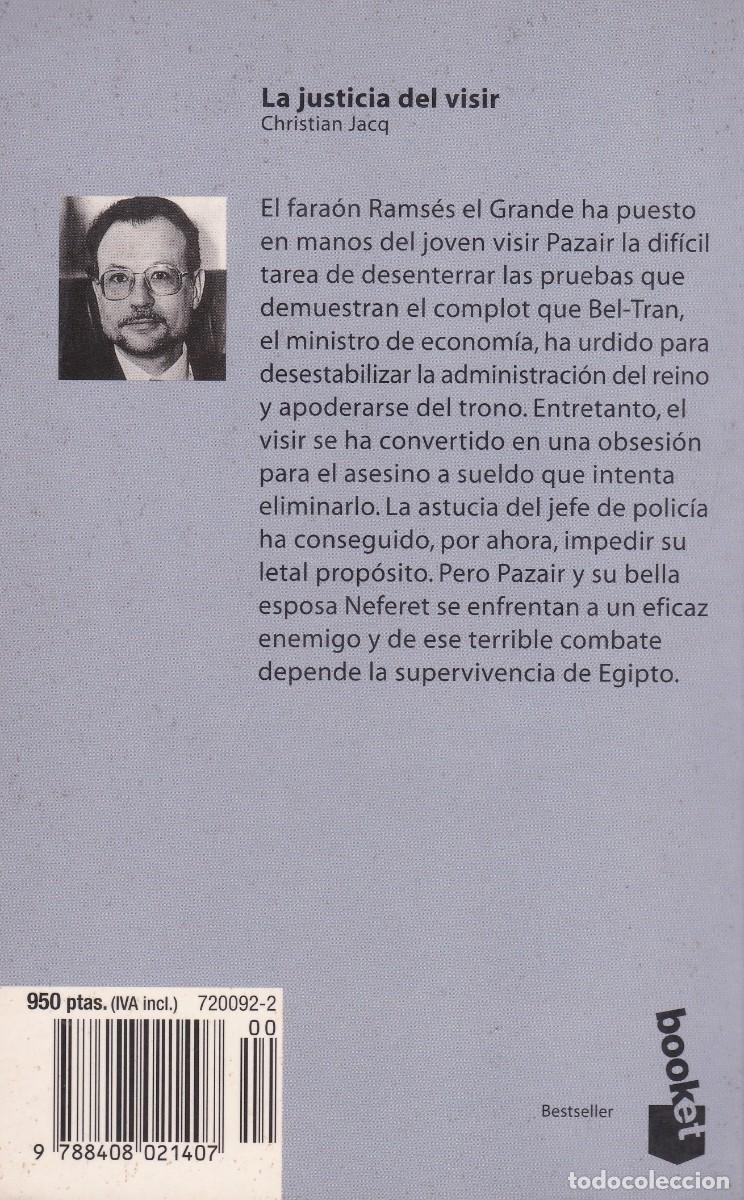 Libros de segunda mano: La justicia del visir. Christian Jacq. Planeta. - Foto 2