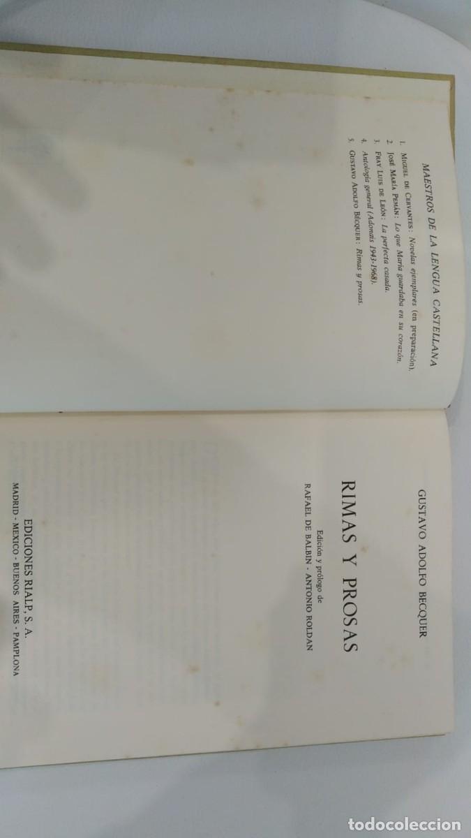 Libros de segunda mano: Rimas y prosas-Gustavo Adolfo Becquer - Foto 3