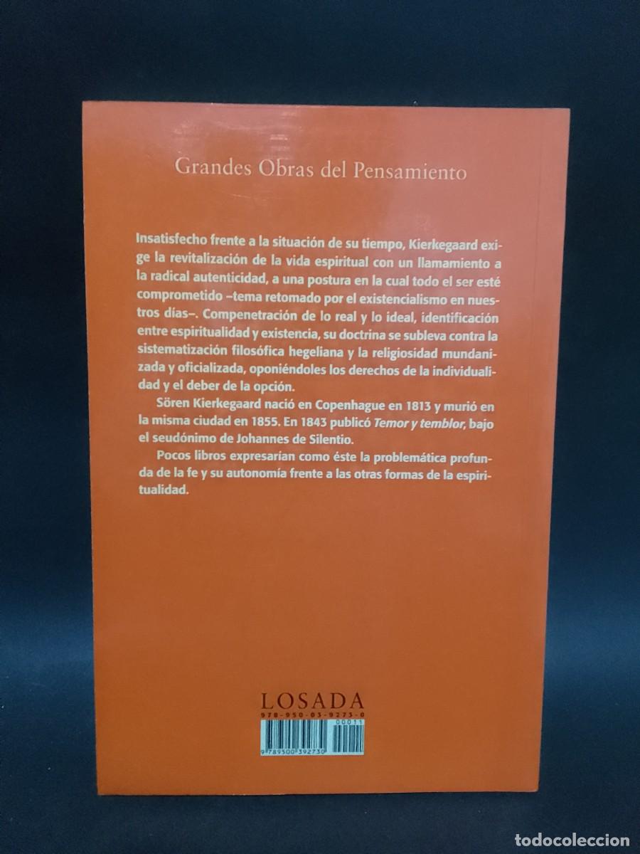Libros de segunda mano: SOREN KIERKEGAARD - TEMOR Y TEMBLOR - 2008 - Foto 3