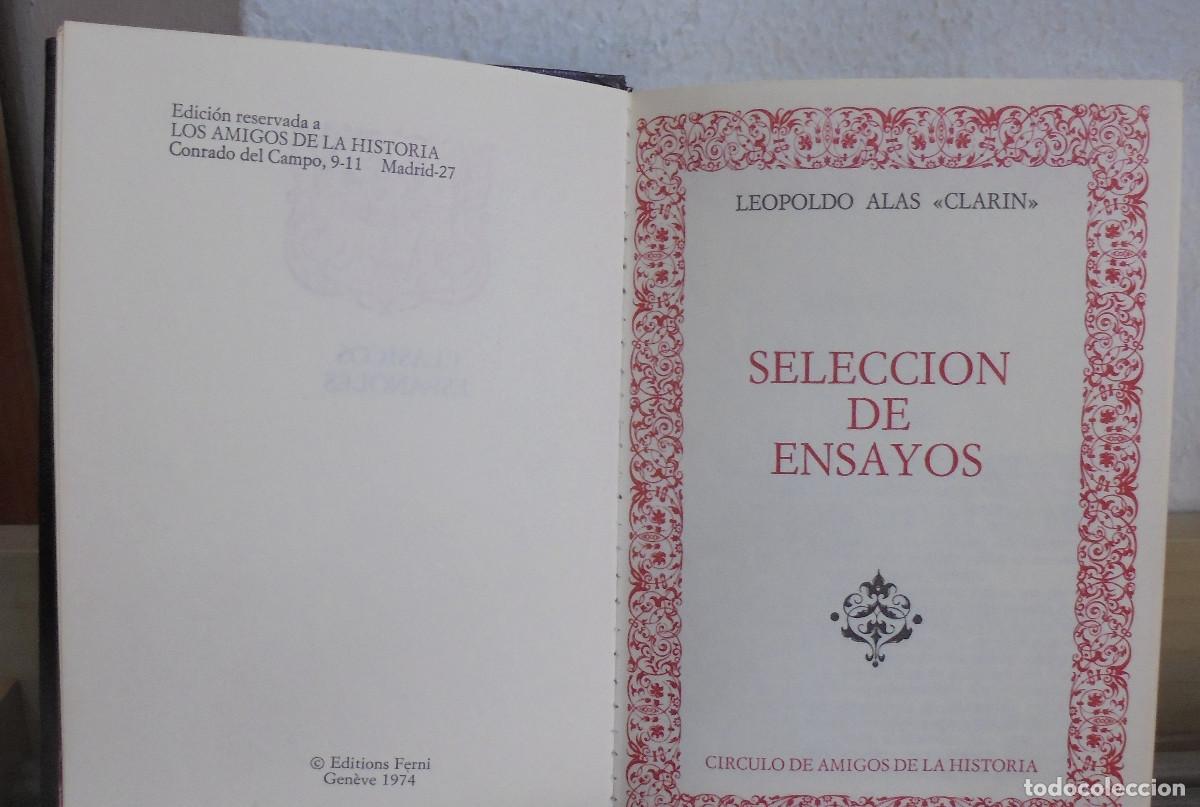 Libros de segunda mano: Selecci&oacute;n de ensayos. Leopoldo Alas Clar&iacute;n - Foto 2