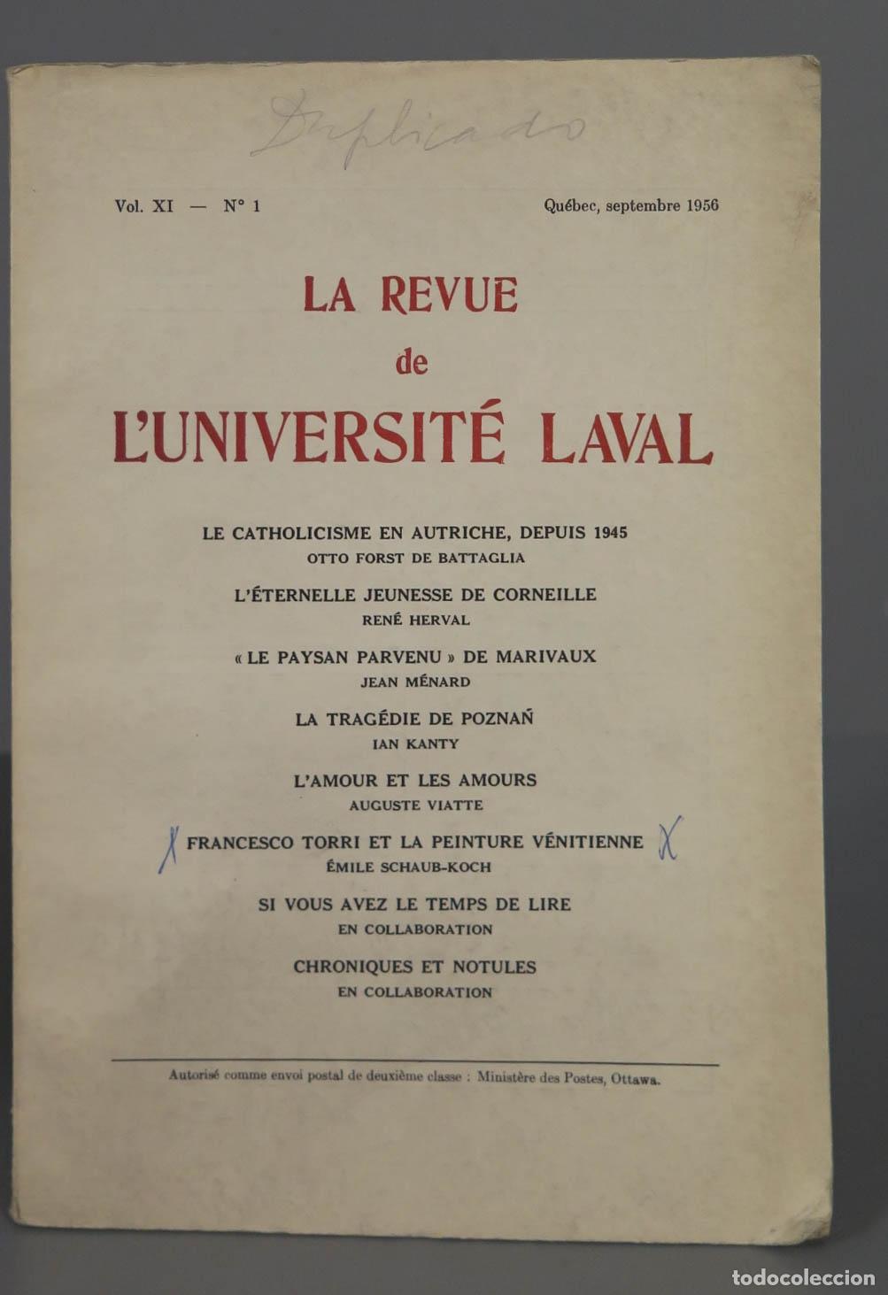 Libros de segunda mano: LA REVUE de L&acute;UNIVERSIT&Eacute; LAVAL. N 1 - Foto 1