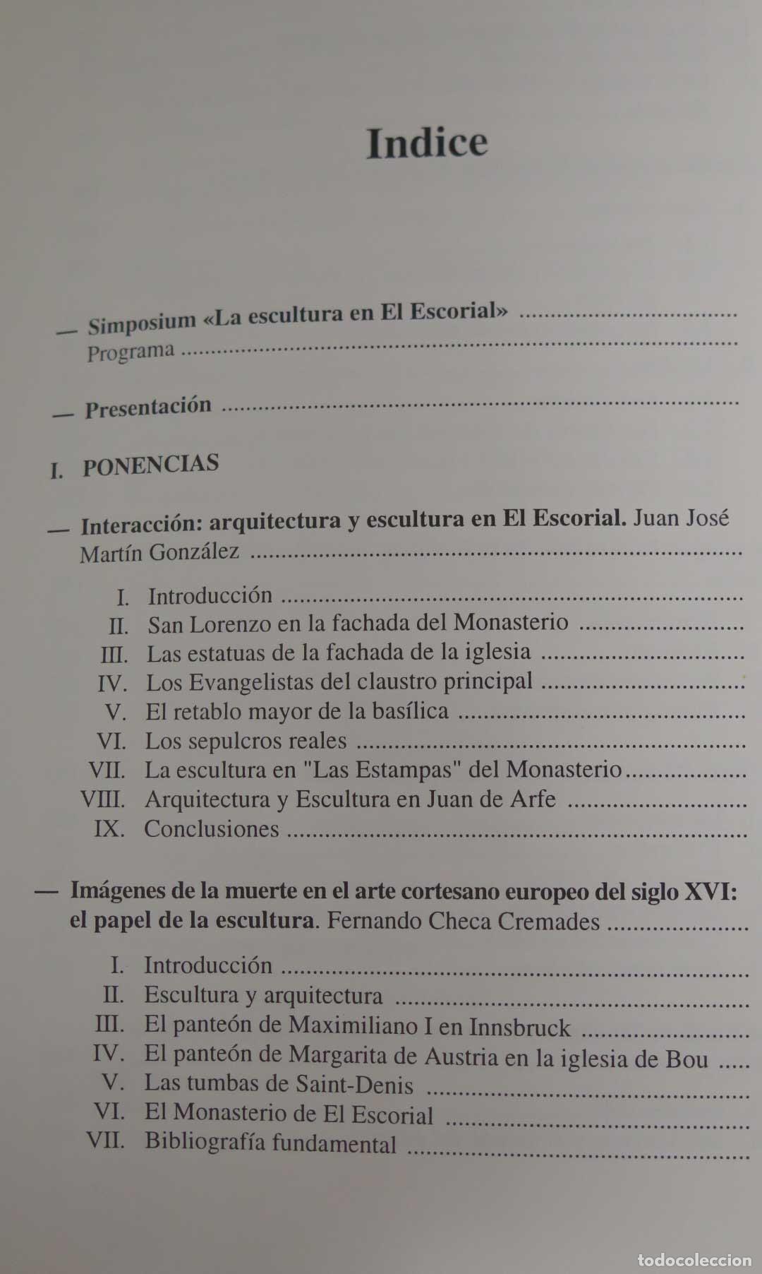 Libros de segunda mano: La Escultura en el Monasterio del Escorial Actas del Simposium - Foto 2