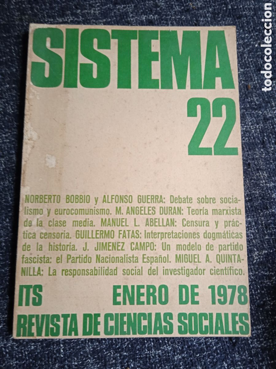 Gebrauchte B&uuml;cher: Sistema N&ordm; 22 revista de ciencias sociales. Enero de 1978