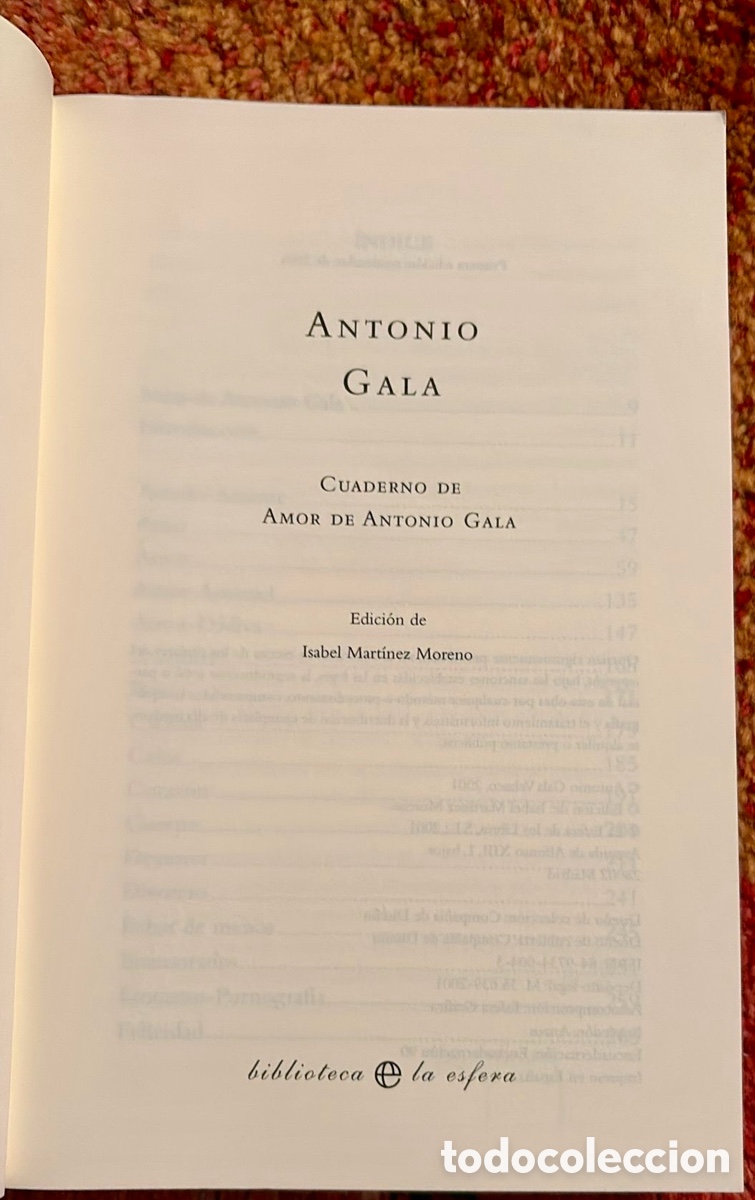 Libros de segunda mano: Cuaderno de amor de Antonio Gala. - Foto 4