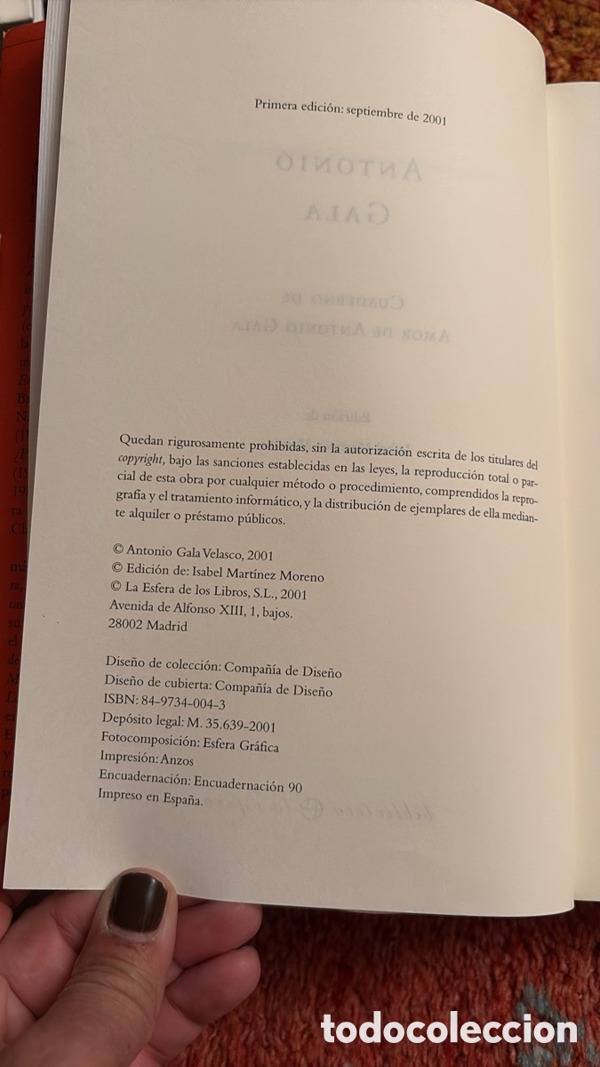 Libros de segunda mano: Cuaderno de amor de Antonio Gala. - Foto 5