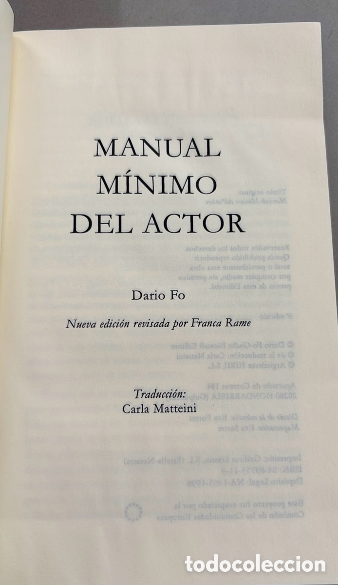 Libros de segunda mano: MANUAL M&Iacute;NIMO DEL ACTOR. El pa&iacute;s de los cuentacuentos Dario Fo - Foto 8