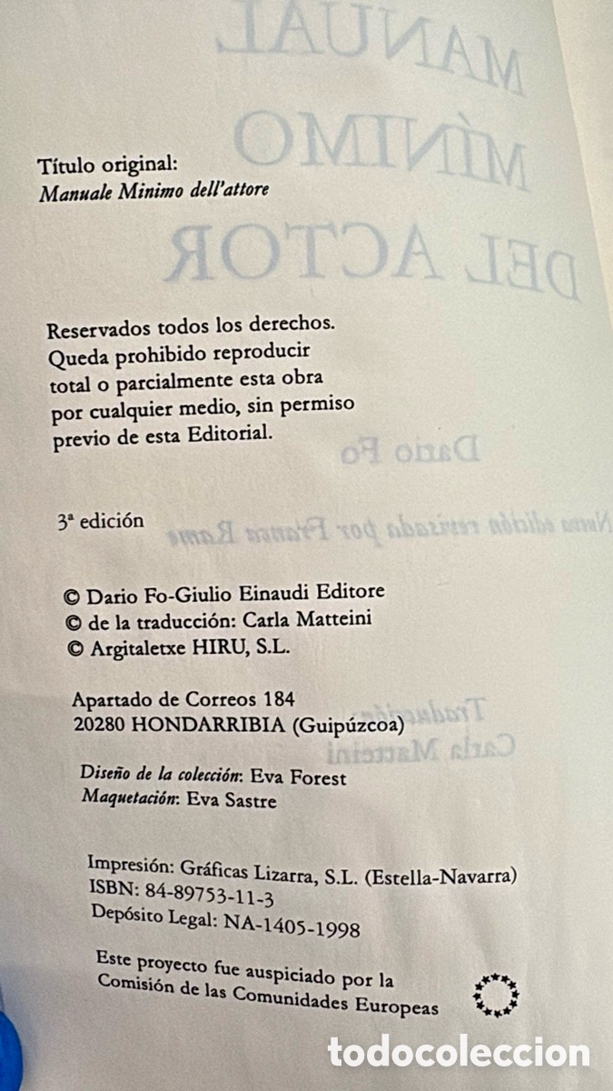 Libros de segunda mano: MANUAL M&Iacute;NIMO DEL ACTOR. El pa&iacute;s de los cuentacuentos Dario Fo - Foto 4