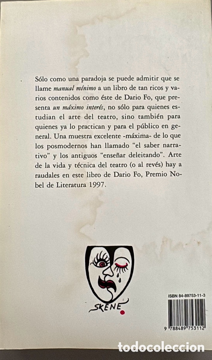 Libros de segunda mano: MANUAL M&Iacute;NIMO DEL ACTOR. El pa&iacute;s de los cuentacuentos Dario Fo - Foto 10