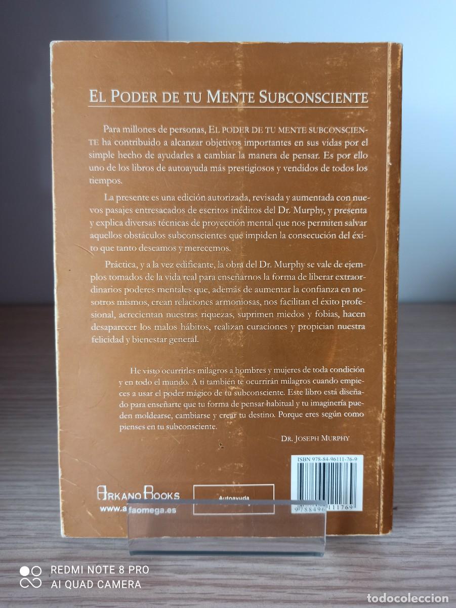 Libros de segunda mano: EL PODER DE TU MENTE SUBCONSCIENTE de Joseph Murphy (Ed. Arkano Books) - Foto 2