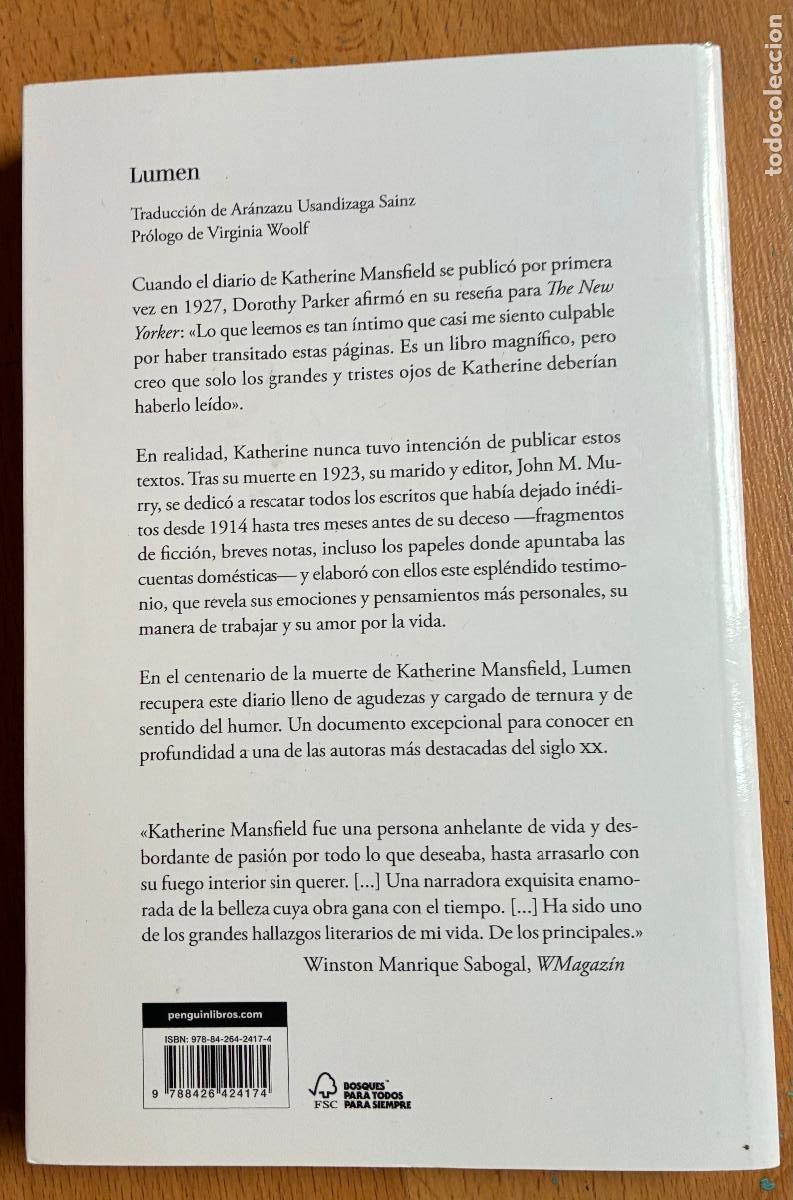 Libros de segunda mano: DIARIO, Katherine Masfield, Lumen - Foto 2