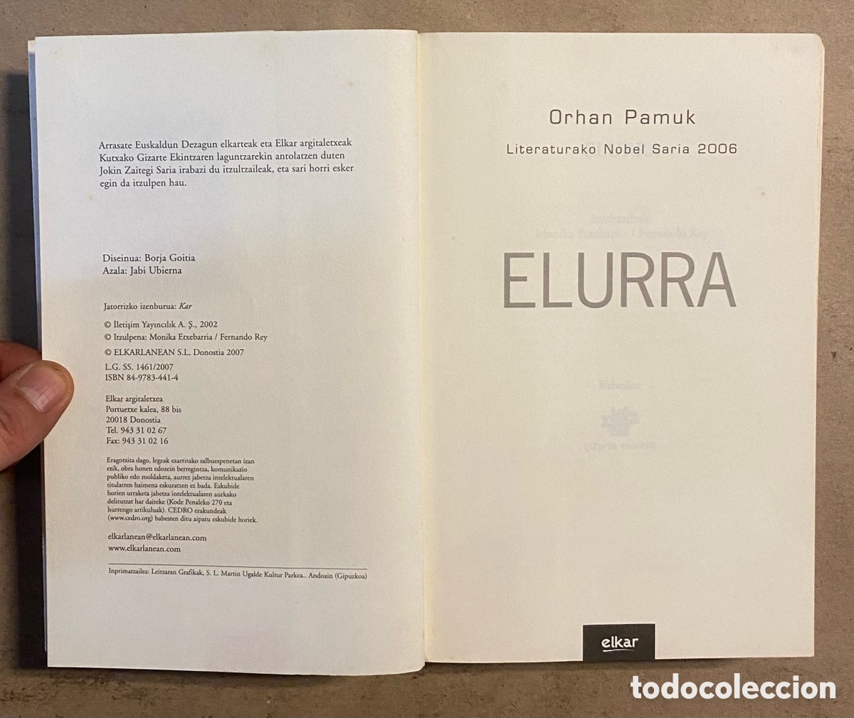 Libros de segunda mano: ELURRA. ORHAN PAMUK. ELKAR ARGITALETXEA 2007. - Foto 2