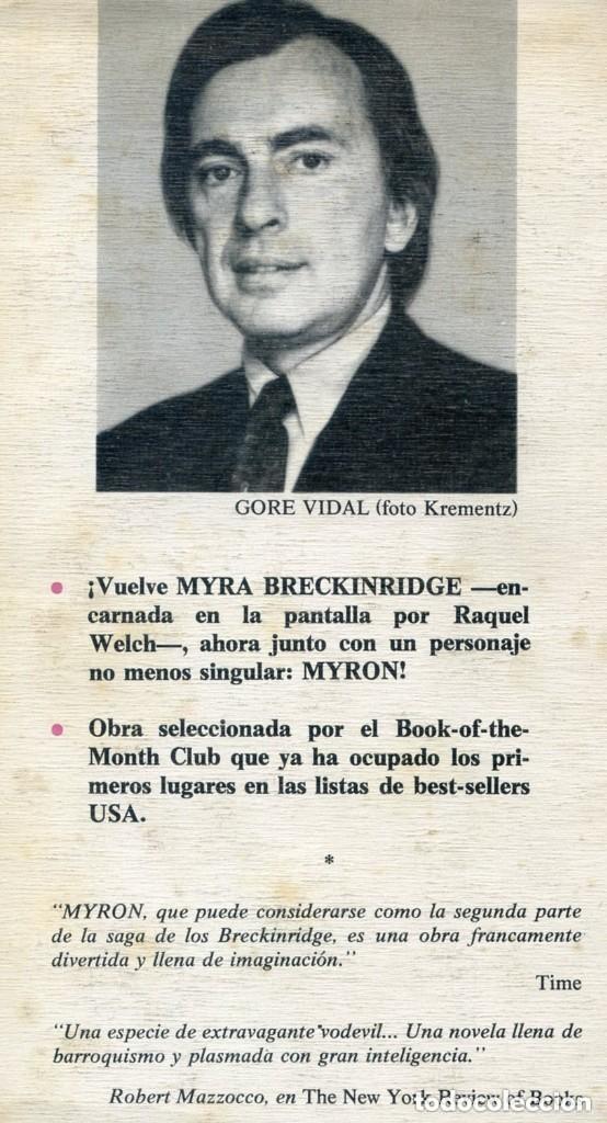 Libros de segunda mano: MYRON. Una de las obras maestras de Gore Vidal. - Foto 3