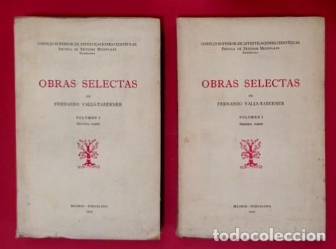 Libros de segunda mano: Fernando Valls‑Taberner: Obras selectas I y II - Foto 1
