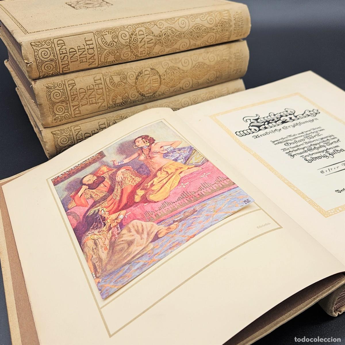 Libros de segunda mano: Cuatro vol&uacute;menes de &rdquo;Mil y una noche&rdquo;. 1914 - Foto 1