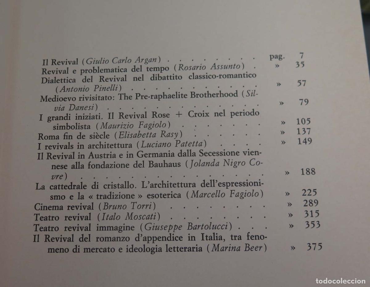 Libros de segunda mano: Il revival Argan, Giulio C. - Foto 2