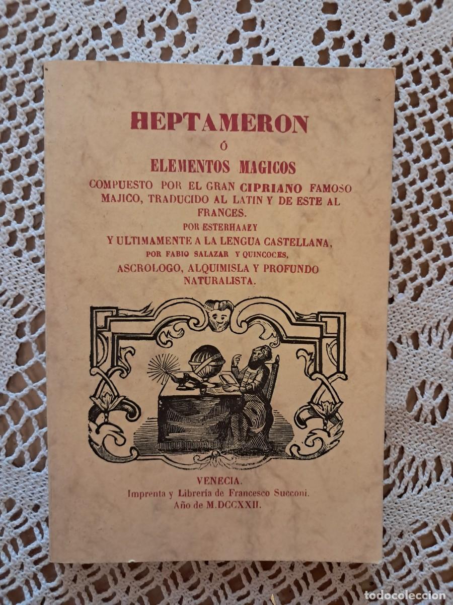 Libros de segunda mano: Heptameron o Elementos M&aacute;gicos Cipriano - Foto 1