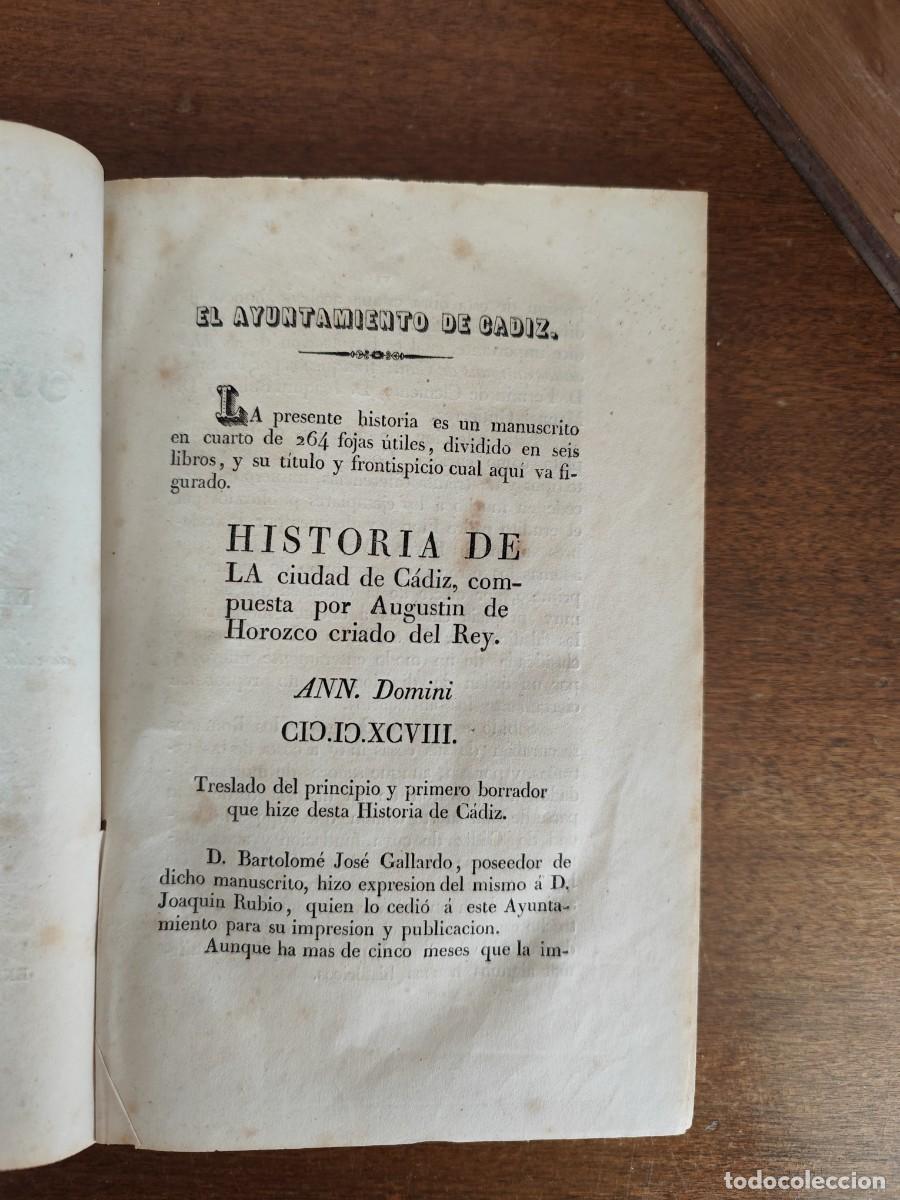 Libros de segunda mano: Historia de C&aacute;diz. Agust&iacute;n Orozco. 1845 - Foto 1