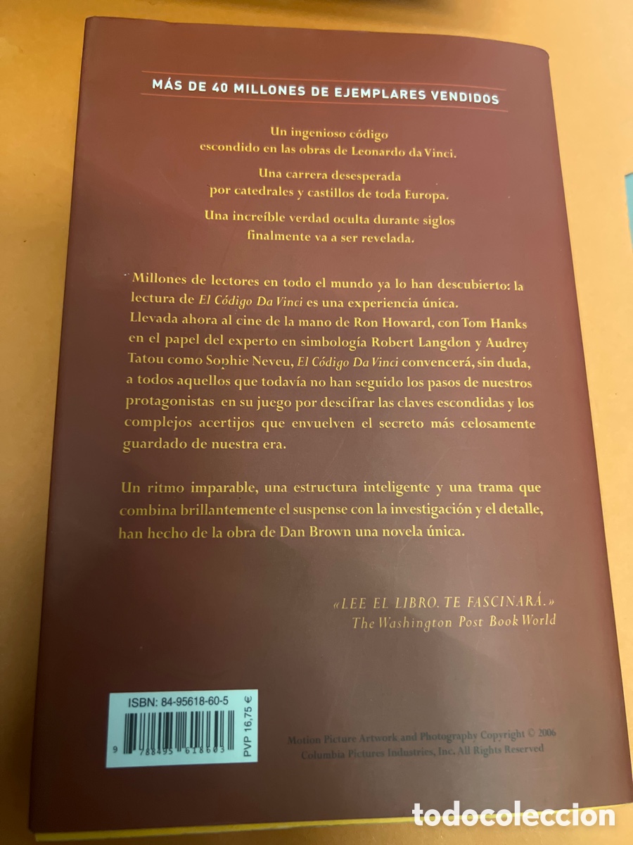 Libros de segunda mano: T2/B2/112. Libro - El C&oacute;digo Da Vinci Dan Brown - Foto 2