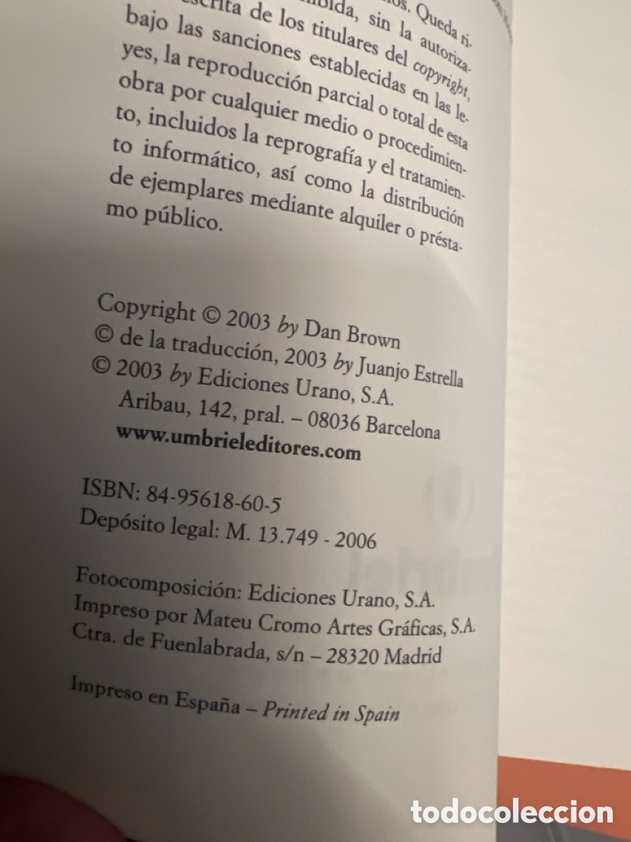 Libros de segunda mano: T2/B2/112. Libro - El C&oacute;digo Da Vinci Dan Brown - Foto 3