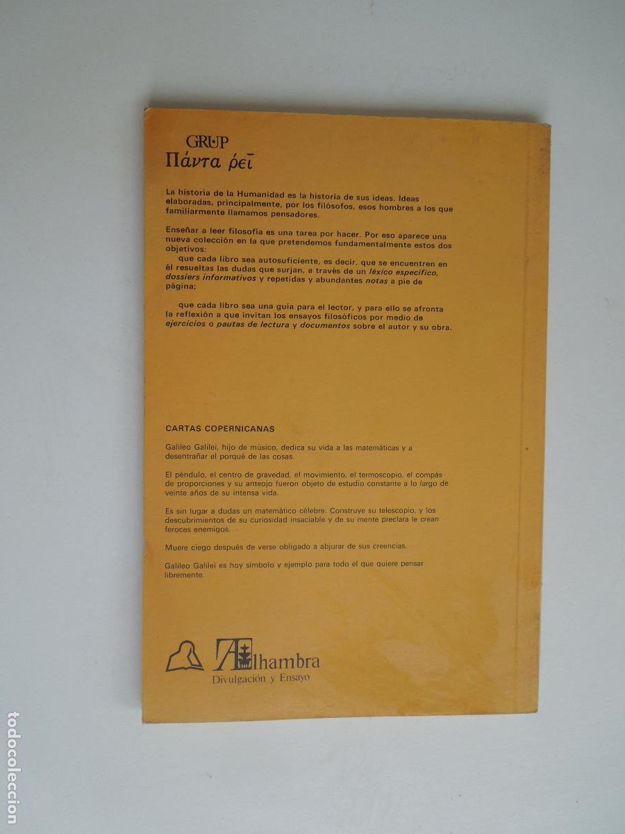 Libros de segunda mano: CARTAS COPERNICAS GALILEO - ALHAMBRA 1&ordf; ED. 1986. - Foto 2