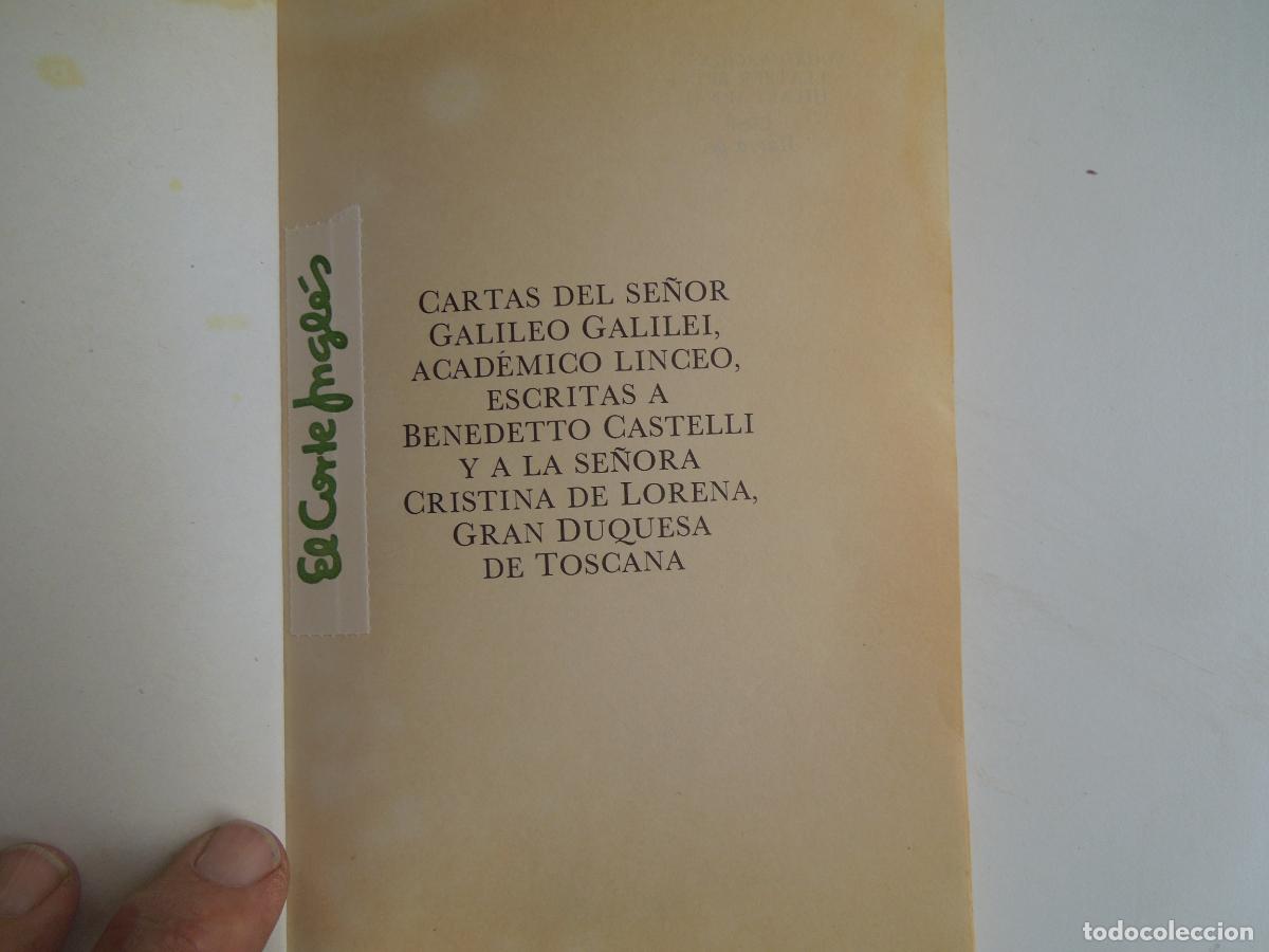 Libros de segunda mano: CARTAS COPERNICAS GALILEO - ALHAMBRA 1&ordf; ED. 1986. - Foto 3