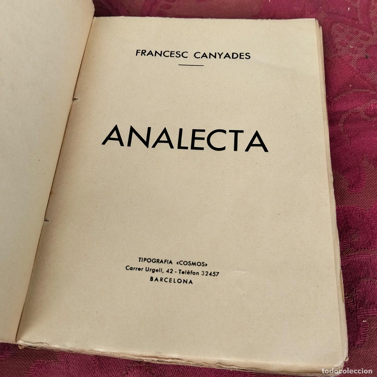 Libros de segunda mano: Analecta, Francesc Canyades, Barcelona Cosmos 1937 - Foto 4