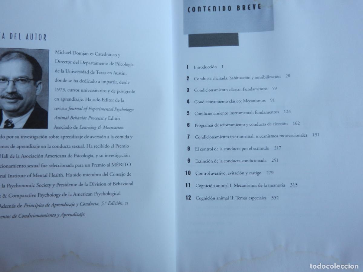 Libros de segunda mano: PRINCIPIOS DE APRENDIZAJE Y CONDUCTA - MICHAELDOMJAN -THOMSON -5&ordf; EDICION - Foto 2