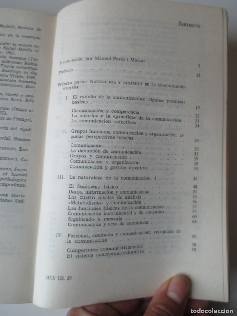 Libros de segunda mano: LEE THAYER Comunicaci&oacute;n y sistemas de comunicaci&oacute;n W34774 - Foto 3