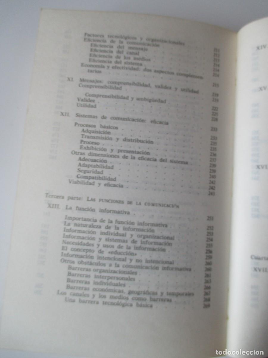 Libros de segunda mano: LEE THAYER Comunicaci&oacute;n y sistemas de comunicaci&oacute;n W34774 - Foto 6