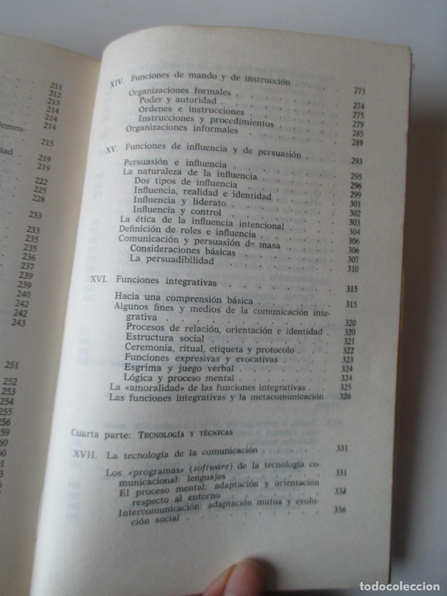 Libros de segunda mano: LEE THAYER Comunicaci&oacute;n y sistemas de comunicaci&oacute;n W34774 - Foto 7